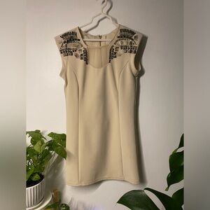Detailed Dress with Mesh Neckline, fits like Medium